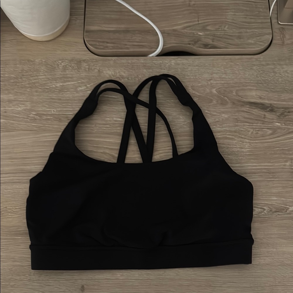 Black Strappy Sports Bra